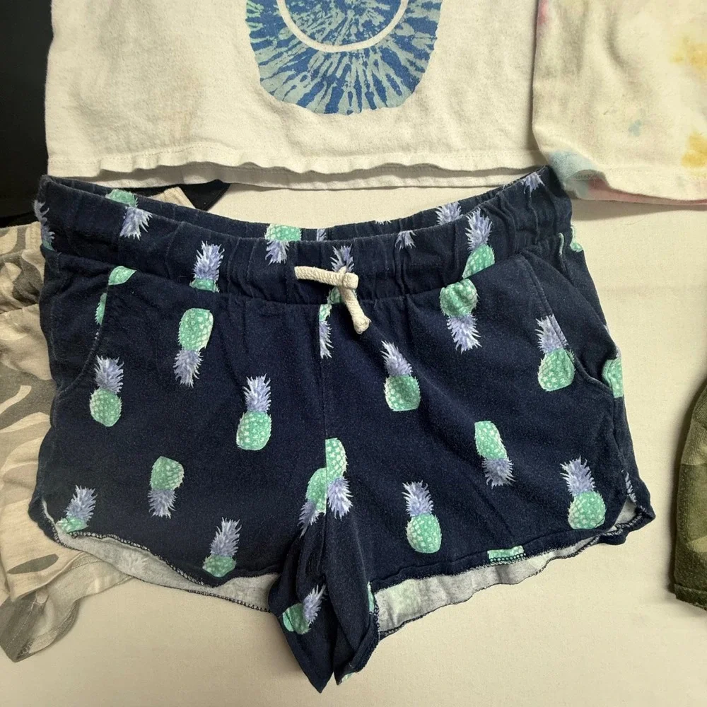 Girls Summer Outfit Lot 6 Pc Adidas Old Navy Shorts Tops Size 10-12 L EUC